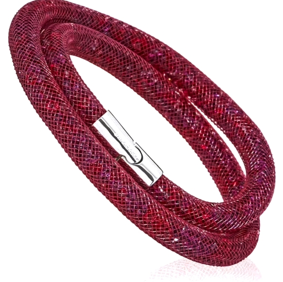 Swarovski Stardust Ruby Ladies Double Bracelet 5139748 ~ New - Picture 4 of 15